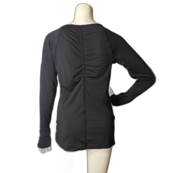 Athleta Black Long Sleeve Zip Front Pullover Athletic Top Womens Size Large - Picture 8 of 9